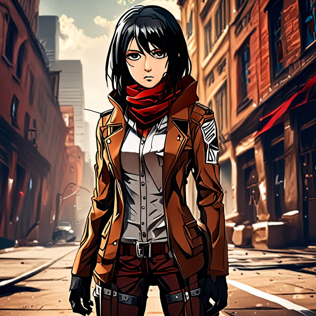 Mikasa_Ackerman_wears_a_neon_pink_jumpsuit_and_sneakers_1.png