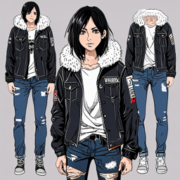 Mikasa_wears_a_black_denim_jacket_graphic_tee_and_distressed_jeans_3_small.png