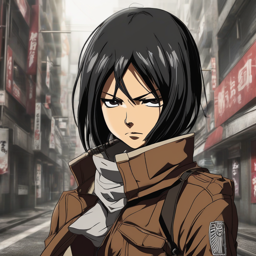 Mikasa_wears_a_black_graphic_tee_plaid_skirt_and_Vans_sneakers_2_small.png