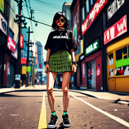 Mikasa_wears_a_black_graphic_tee_plaid_skirt_and_Vans_sneakers_3_small.png
