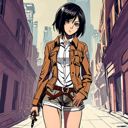 Mikasa_wears_a_black_tee_distressed_shorts_and_Vans_sneakers_with_a_red_windbreaker_1_small.png
