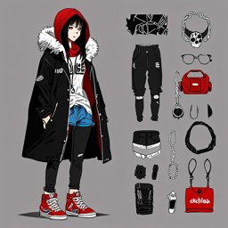 Mikasa_wears_a_black_tee_distressed_shorts_and_Vans_sneakers_with_a_red_windbreaker_3_small.png