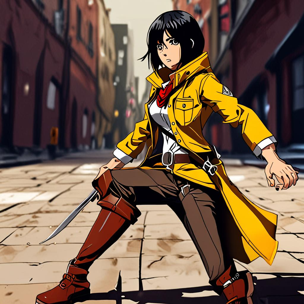 Mikasa_wears_a_bright_yellow_jumpsuit_and_sneakers_1.png