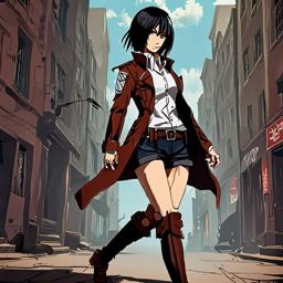 Mikasa_wears_a_leather_jacket_tartan_skirt_and_knee-high_boots_1_small.png
