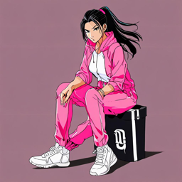 Mikasa_wears_a_neon_pink_jumpsuit_and_white_sneakers_3_small.png
