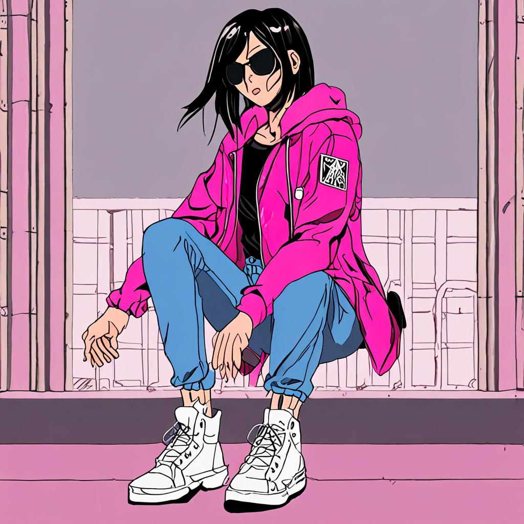 Mikasa_wears_a_neon_pink_windbreaker_and_distressed_denim_jeans_3.png