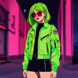 Asuka_wears_a_neon_green_faux_leather_jacket_and_skirt_with_black_fishnet_tights_and_boots_3_small.png