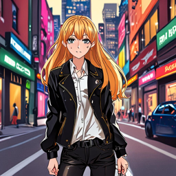 Asuna_wears_a_leather_jacket_white_shirt_and_denim_shorts_with_boots_and_accessories_1_small.png