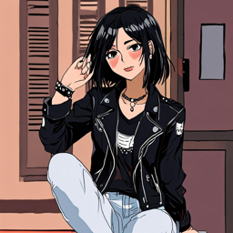 Mikasa_Ackerman_wears_a_black_graphic_t-shirt_distressed_denim_jeans_and_Vans_sneakers_3_small.png