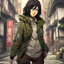 Mikasa_Ackerman_wears_a_black_windbreaker_denim_jeans_and_combat_boots_2_small.png