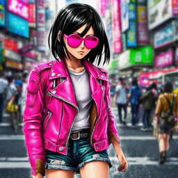 Mikasa_Ackerman_wears_a_pink_jacket_and_neon_green_sunglasses_2_small.png