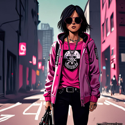 Mikasa_wears_a_black_graphic_tee_neon_pink_hoodie_and_distressed_jeans_3_small.png