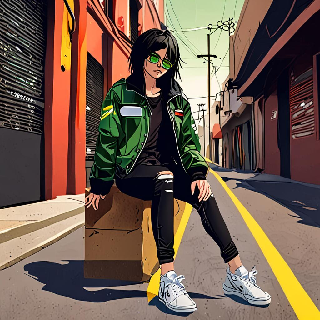 Mikasa_wears_a_black_jacket_denim_jeans_and_chunky_sneakers_3.png