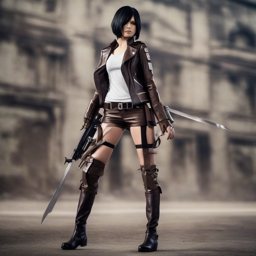 Mikasa_wears_a_black_leather_jacket_plaid_skirt_and_ankle_boots_2_small.png
