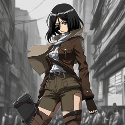 Mikasa_wears_a_black_streetwear_outfit_with_a_denim_jacket_graphic_t-shirt_and_Vans_sneakers_2_small.png