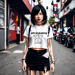 Mikasa_wears_a_black_tee_ripped_denim_skirt_and_Vans_sneakers_3_small.png