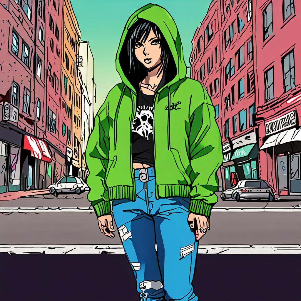 Mikasa_wears_a_bold_black_and_neon_green_streetwear_outfit_3.png