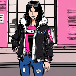 Mikasa_wears_a_bold_streetwear_outfit_including_a_graphic_tee_distressed_jeans_and_a_hot_pink_windbreaker_3_small.png