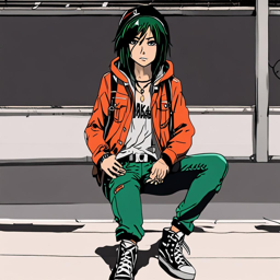 Mikasa_wears_a_streetwear_outfit_including_a_black_windbreaker_and_distressed_jeans_3_small.png