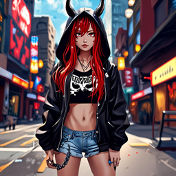 Rias_Gremory_wears_a_black_and_white_tie-dye_hoodie_and_distressed_denim_shorts_3_small.png