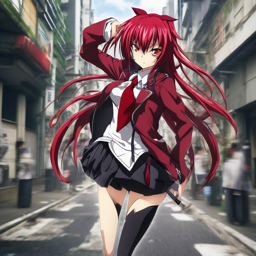 Rias_Gremory_wears_a_black_tee_neon_green_hoodie_distressed_jeans_and_Vans_sneakers_2_small.png