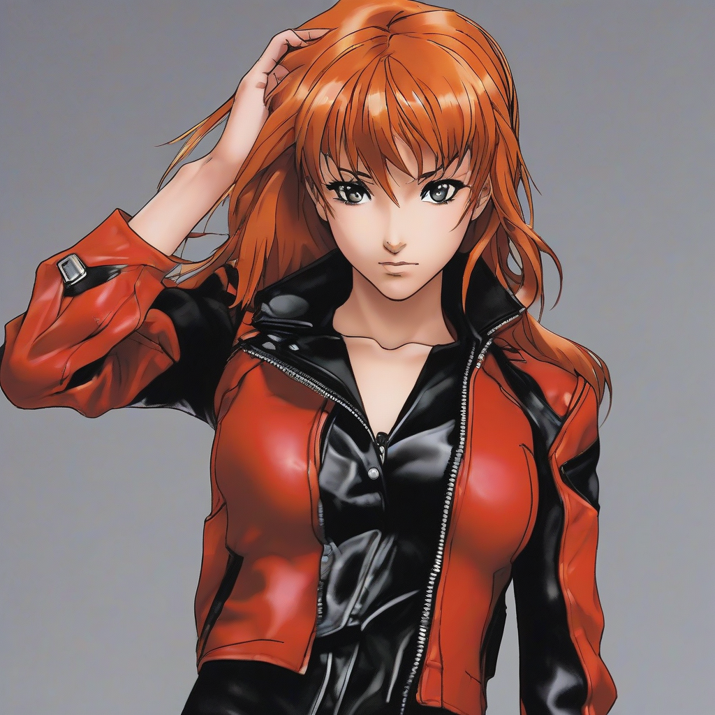 Asuka_wears_a_black_leather_jacket_and_red_plaid_skirt_2.png