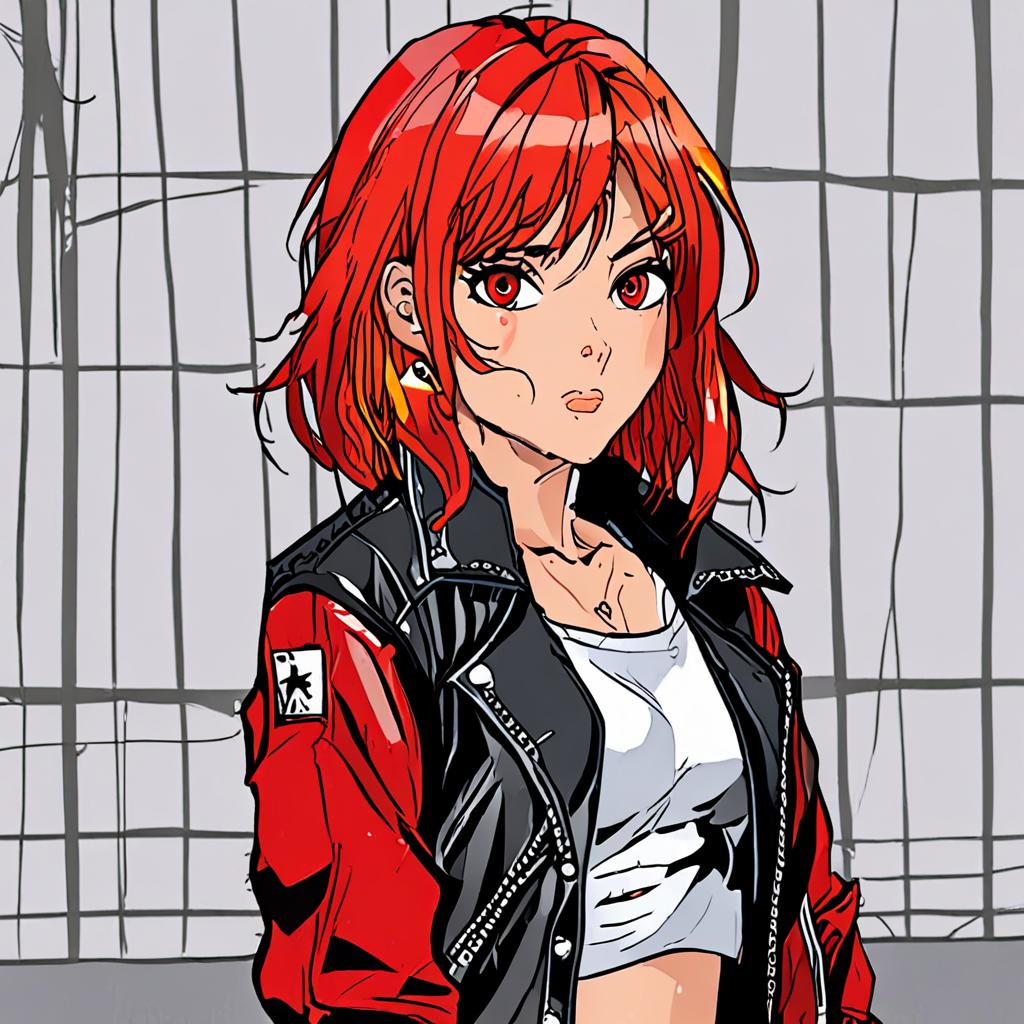 Asuka_wears_a_black_leather_jacket_and_red_plaid_skirt_3.png