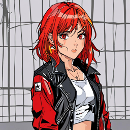 Asuka_wears_a_black_leather_jacket_and_red_plaid_skirt_3_small.png