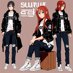Asuna_Yuuki_wears_a_black_leather_jacket_graphic_t-shirt_distressed_denim_jeans_and_Vans_sneakers_3_small.png