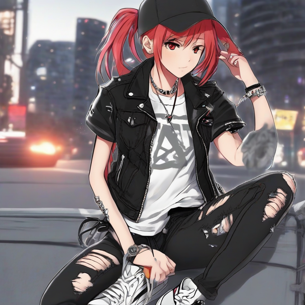 Asuna_wears_a_black_jacket_jeans_and_sneakers_4.png