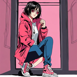 Mikasa_Ackerman_wears_a_coral_pink_hoodie_jeans_and_Vans_sneakers_3_small.png
