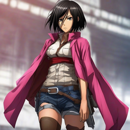 Mikasa_Ackerman_wears_a_hot_pink_kimono_distressed_denim_shorts_and_black_combat_boots_2_small.png
