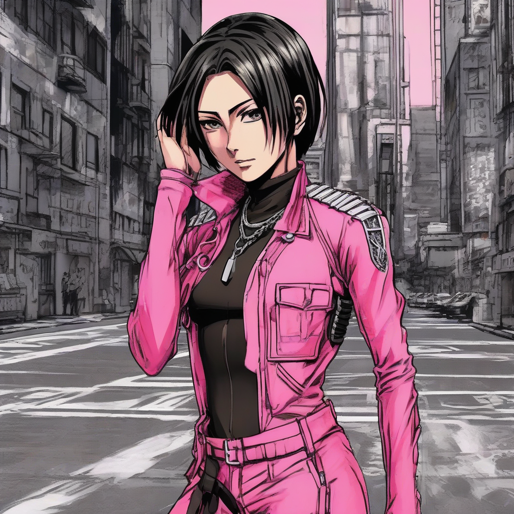 Mikasa_wears_a_bold_neon_pink_jumpsuit_4.png