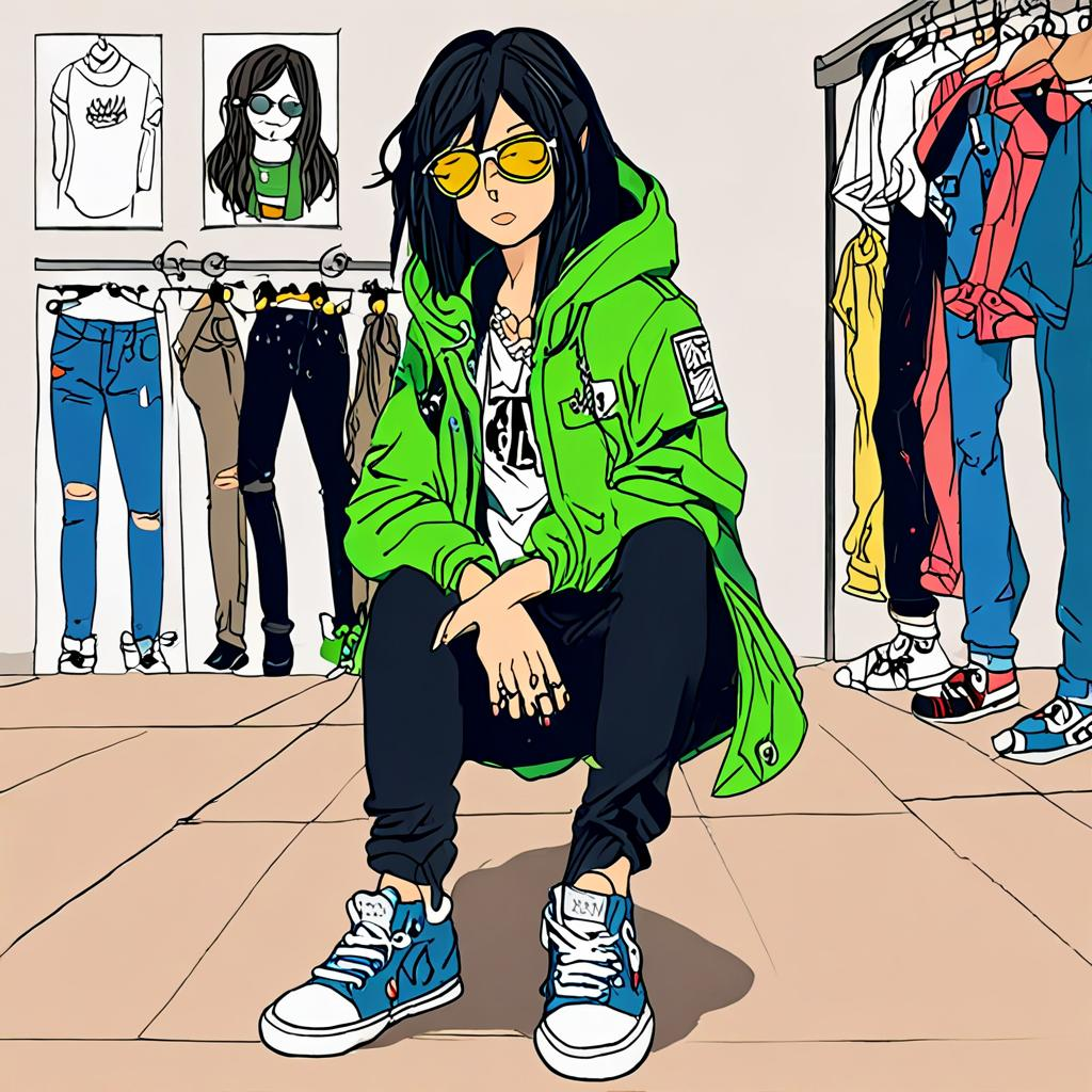 Mikasa_wears_a_graphic_t-shirt_neon-green_jacket_and_distressed_jeans_3.png