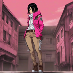 Mikasa_wears_a_neon_pink_jacket_distressed_jeans_and_Vans_sneakers_2_small.png