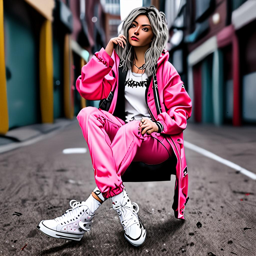 Mikasa_wears_a_neon_pink_jacket_distressed_jeans_and_Vans_sneakers_3_small.png