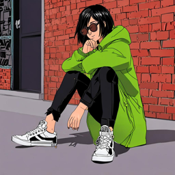 Mikasa_wears_a_streetwear_outfit_with_a_graphic_tee_denim_jeans_and_sneakers_3_small.png