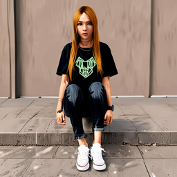Asuna_Yuuki_wears_a_black_graphic_t-shirt_distressed_denim_and_Vans_sneakers_3_small.png