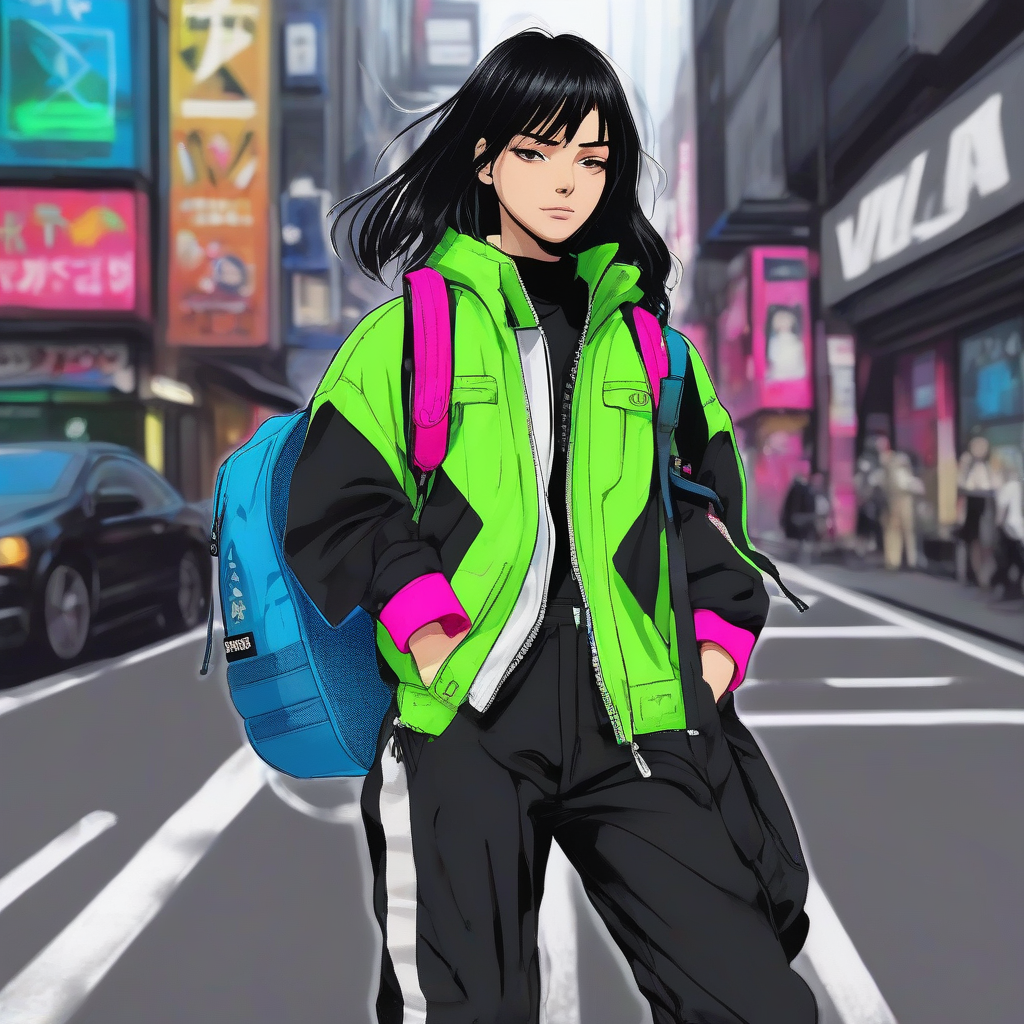 Mikasa_Ackerman_wears_a_black_jumpsuit_pink_jacket_and_sneakers_4.png