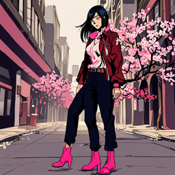 Mikasa_Ackerman_wears_a_black_jumpsuit_with_cherry_blossom_motifs_and_red_stiletto_boots_3_small.png