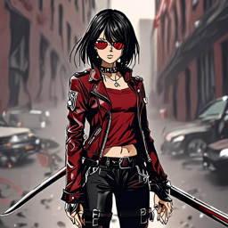 Mikasa_Ackerman_wears_a_black_leather_jacket_skirt_and_band_tee_3_small.png