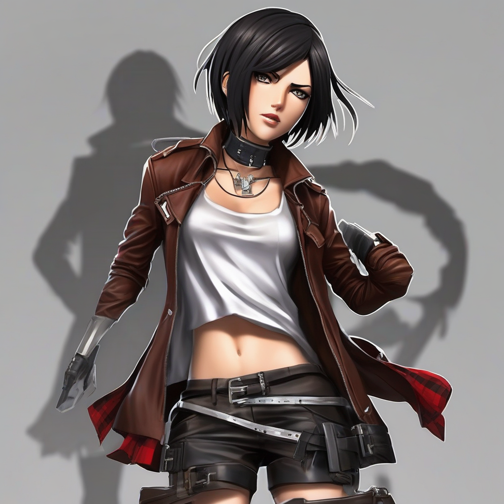 Mikasa_wears_a_black_leather_jacket_and_red_plaid_skirt_4.png