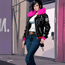 Mikasa_wears_a_black_tee_distressed_denim_and_a_hot_pink_faux-fur_jacket_3_small.png