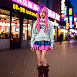 Mikasa_wears_a_pink_plaid_skirt_and_pastel_blue_sweater_in_a_quirky_Harajuku-inspired_outfit_3_small.png