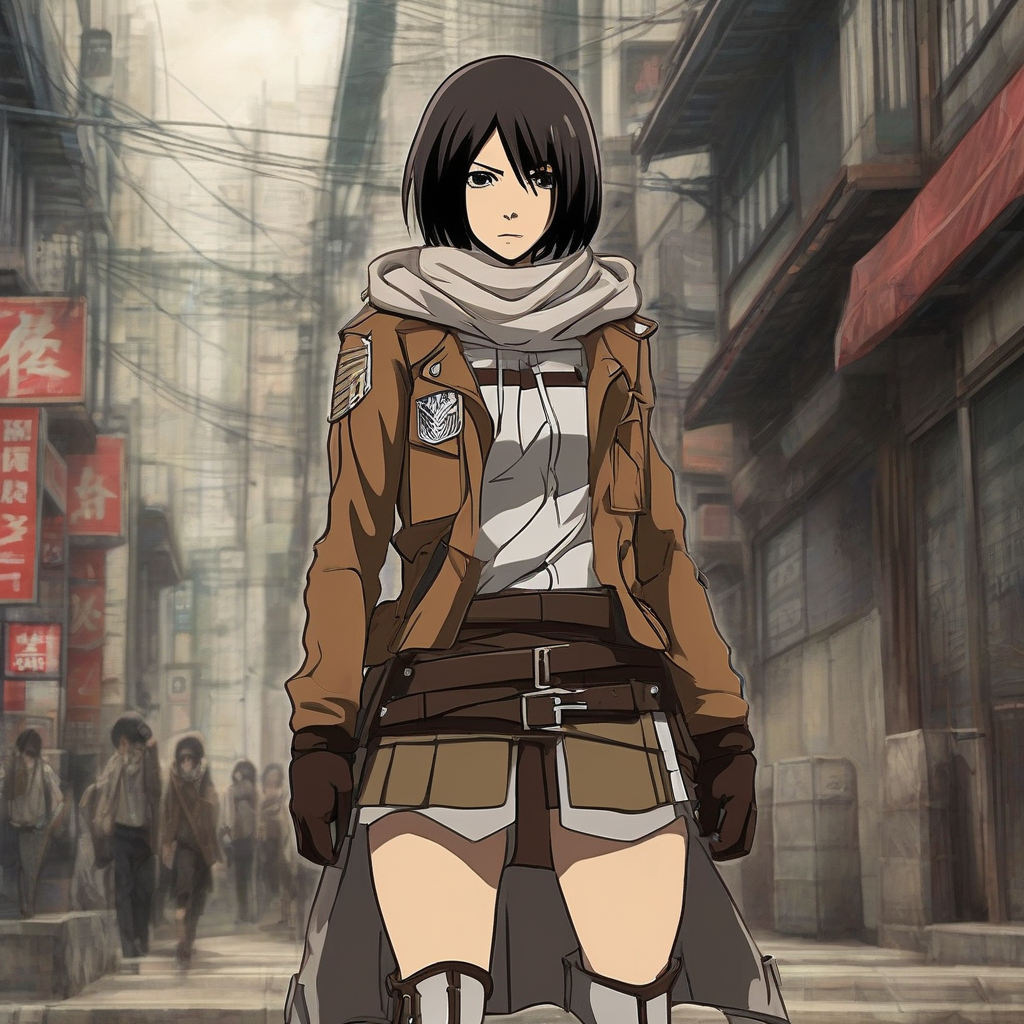 Mikasa_wears_a_plaid_shirt_distressed_jeans_and_Adidas_sneakers_2.png