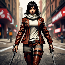 Mikasa_wears_streetwear:_black_tee_denim_jacket_plaid_pants_and_Vans_sneakers_1_small.png