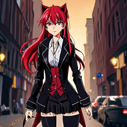 Rias_Gremory_wears_a_black_denim_jacket_graphic_t-shirt_mom_jeans_and_Vans_sneakers_1_small.png
