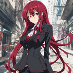 Rias_Gremory_wears_a_black_denim_jacket_graphic_t-shirt_mom_jeans_and_Vans_sneakers_2_small.png