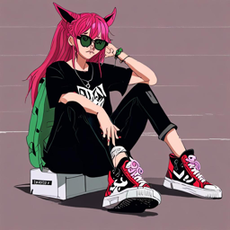 Rias_Gremory_wears_a_black_graphic_t-shirt_and_distressed_jeans_3_small.png