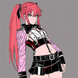 Asuka_wears_a_bold_eclectic_outfit_with_leather_jacket_striped_top_and_skirt_3_small.png